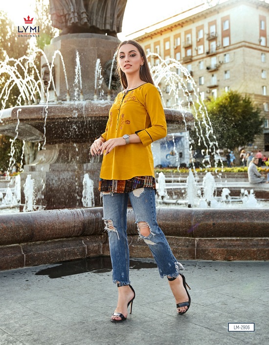 Rayon Flex With Embroidery Work Top For Women